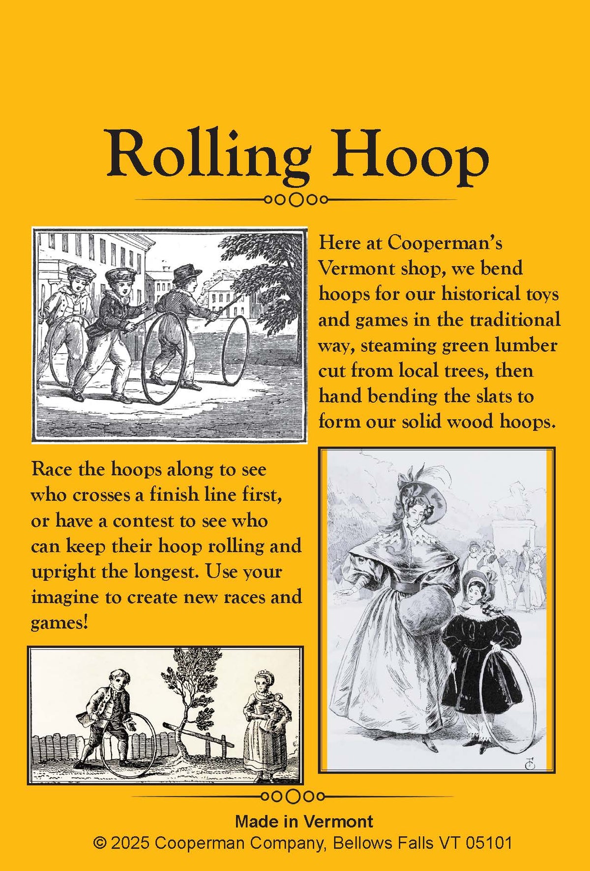 Cooperman rolling hoop insert card back