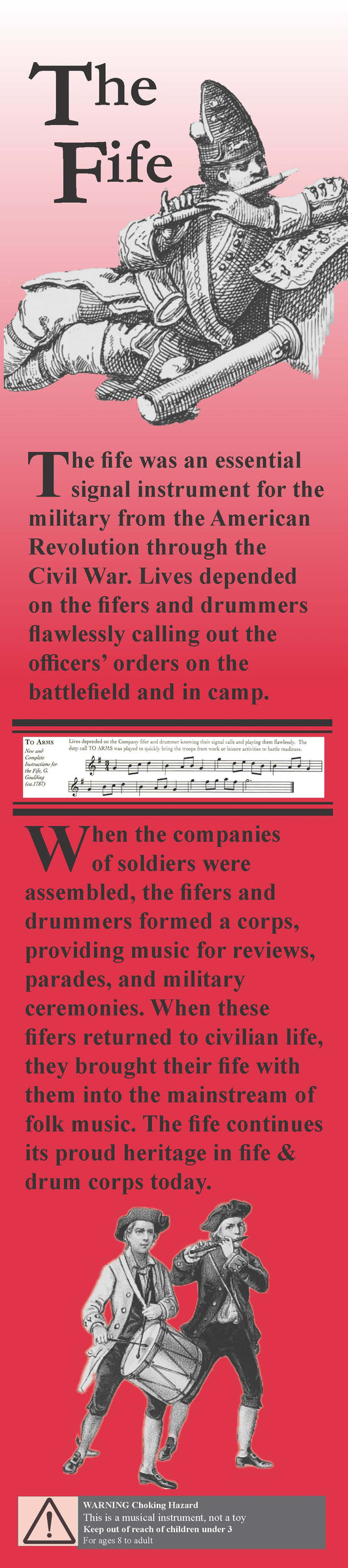 705. Bb Black Plastic Fife – Beginner Fife with Instruction & History